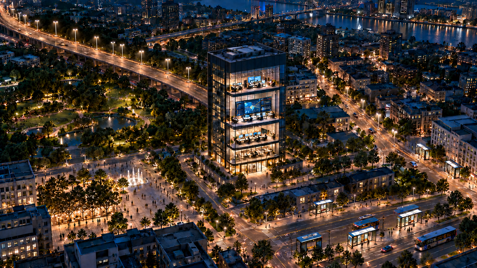 Lighting AI connected smart city